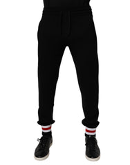 Dolce & Gabbana Black Wool Mid Waist Jogger Sweatpants Pants -   -  Dolce & Gabbana.