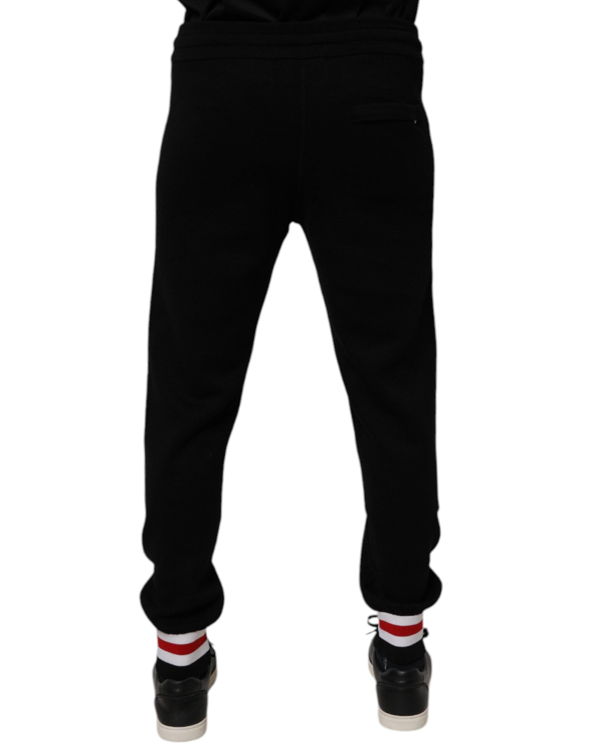 Dolce & Gabbana Black Wool Mid Waist Jogger Sweatpants Pants -   -  Dolce & Gabbana. Dolce & Gabbana Black Wool Mid Waist Jogger Sweatpants Pants -   -  Dolce & Gabbana.