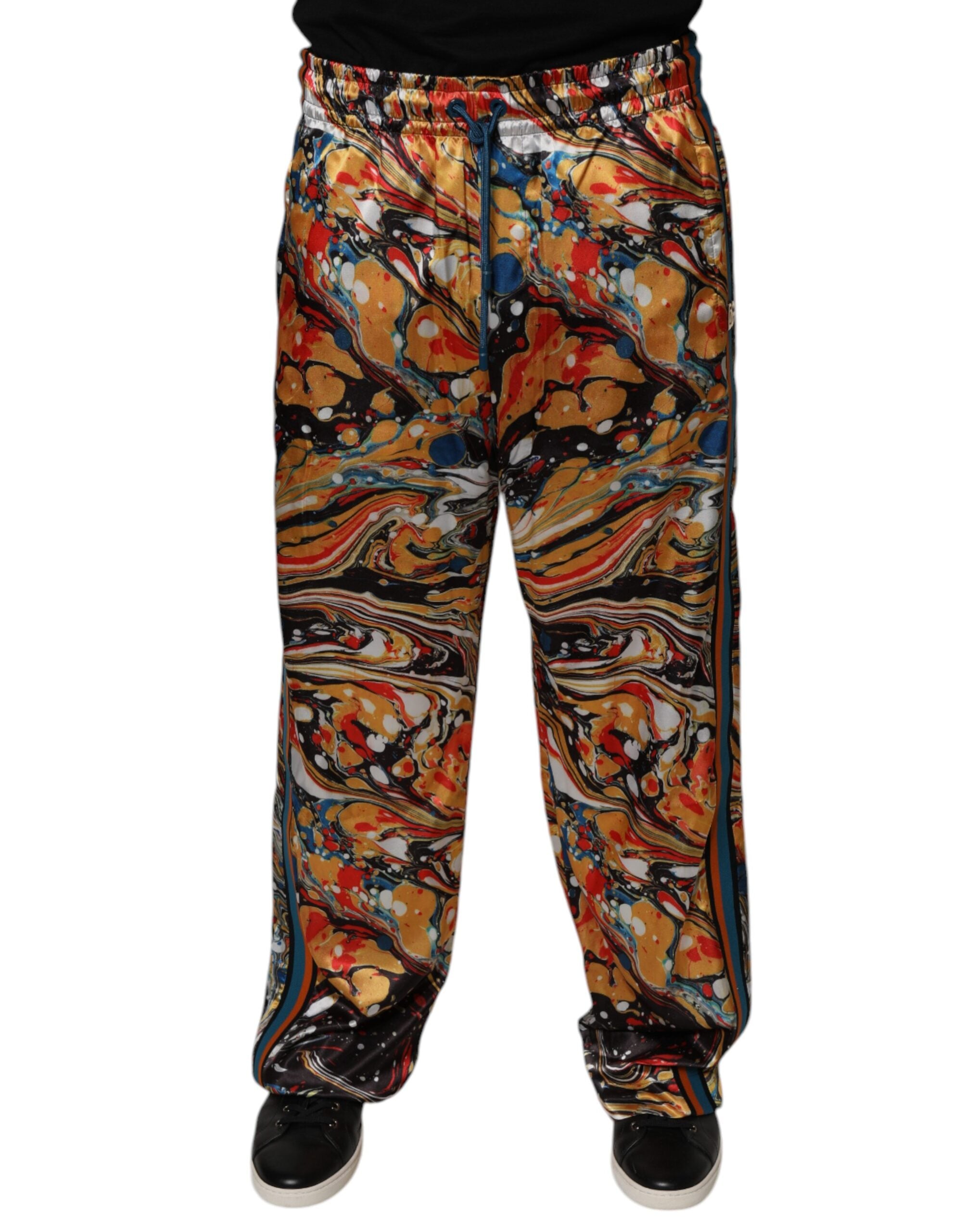 Dolce & Gabbana Multicolor Marble Satin Men Tracksuit Pants -   -  Dolce & Gabbana. Dolce & Gabbana Multicolor Marble Satin Men Tracksuit Pants -   -  Dolce & Gabbana.