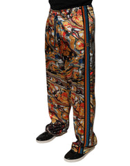 Dolce & Gabbana Multicolor Marble Satin Men Tracksuit Pants -   -  Dolce & Gabbana.