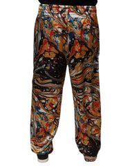 Dolce & Gabbana Multicolor Marble Satin Men Tracksuit Pants -   -  Dolce & Gabbana.