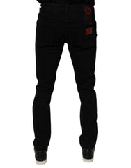 Dolce & Gabbana Black Tattered Cotton Skinny Men Denim Jeans -   -  Dolce & Gabbana.