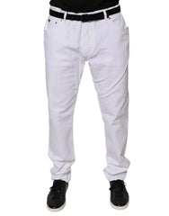 Dolce & Gabbana White Cotton Stretch Skinny Men Denim Jeans -   -  Dolce & Gabbana.