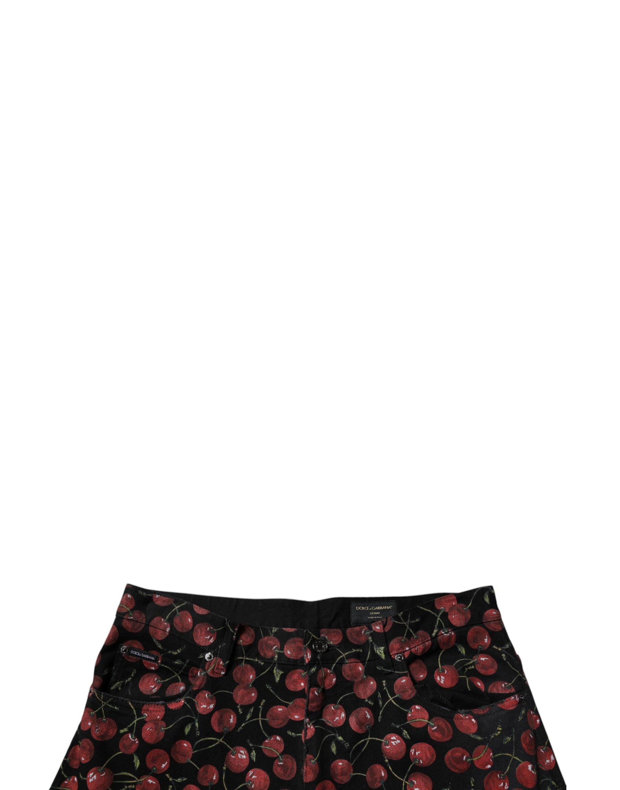 Dolce & Gabbana Black Cherry Cotton Straight Men Denim Jeans -   -  Dolce & Gabbana. Dolce & Gabbana Black Cherry Cotton Straight Men Denim Jeans -   -  Dolce & Gabbana.