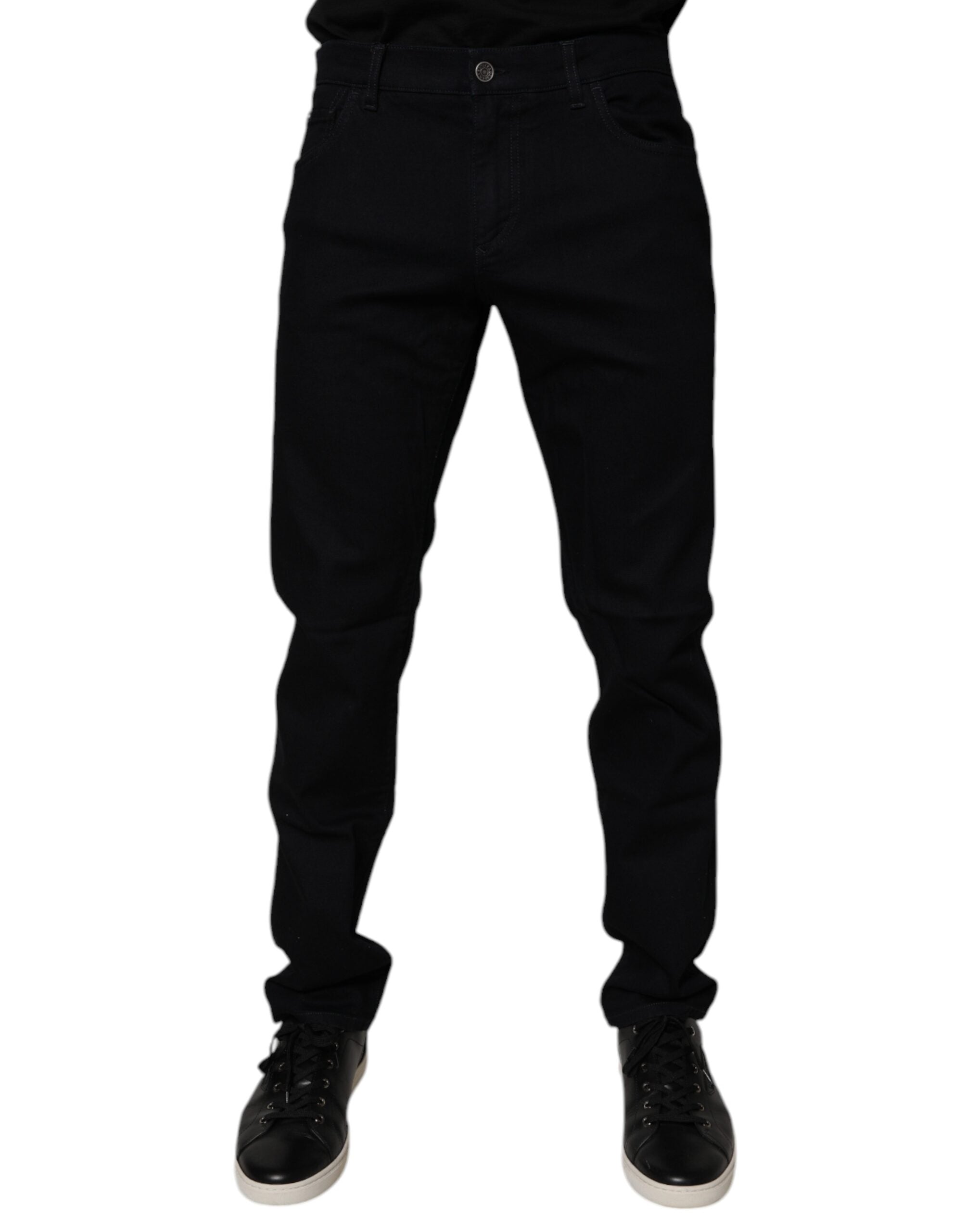 Dolce & Gabbana Black Cotton Stretch Slim Fit Men Denim Jeans - - Dolce & Gabbana.