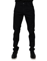 Dolce & Gabbana Black Cotton Stretch Slim Fit Men Denim Jeans - - Dolce & Gabbana.