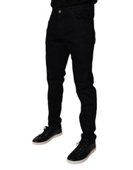 Dolce & Gabbana Black Cotton Stretch Slim Fit Men Denim Jeans - - Dolce & Gabbana.