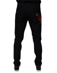 Dolce & Gabbana Black Cotton Stretch Slim Fit Men Denim Jeans - - Dolce & Gabbana.