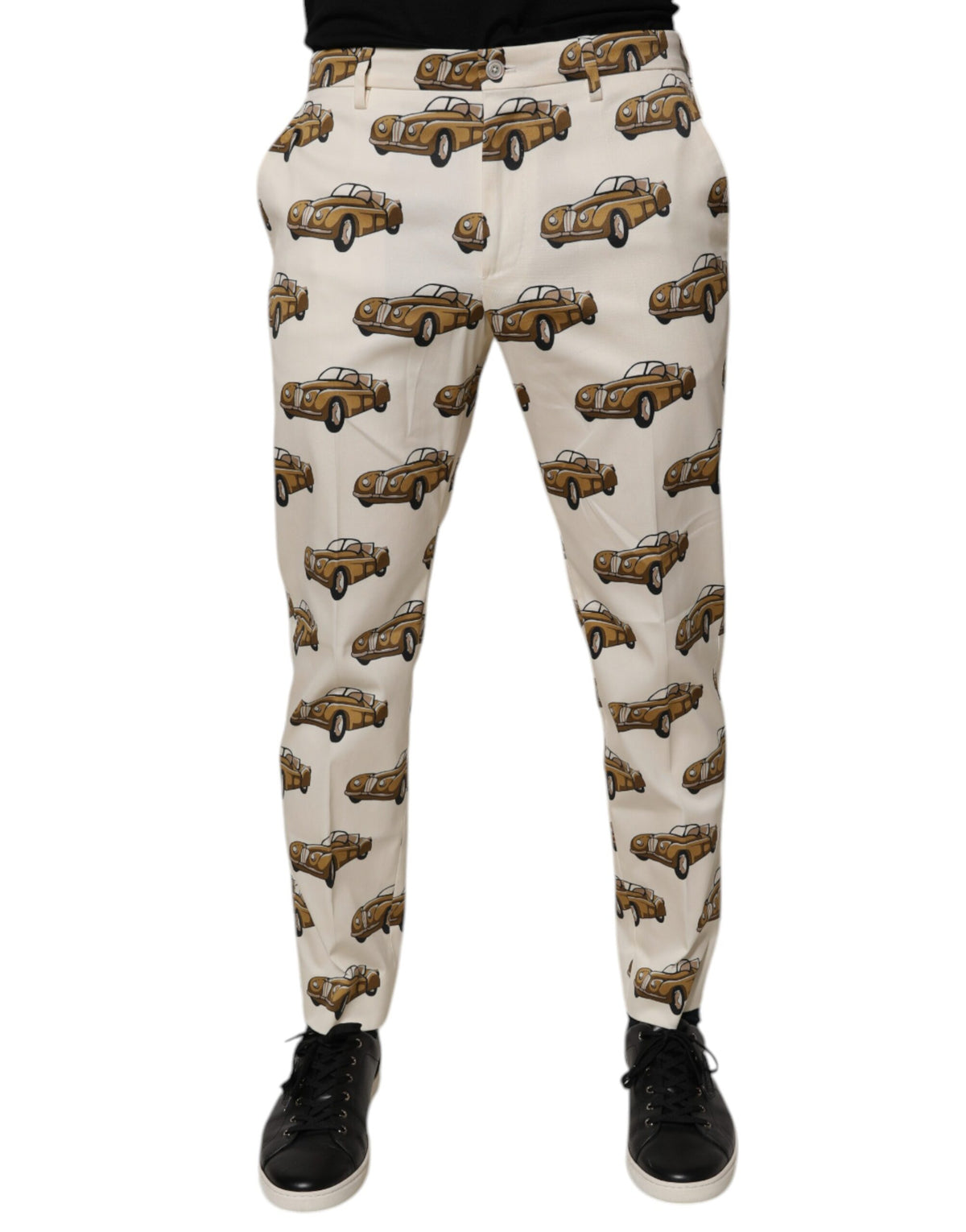 Dolce & Gabbana Off White Cars Cotton Skinny Men Denim Jeans -   -  Dolce & Gabbana.