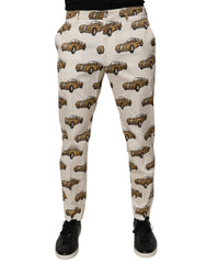 Dolce & Gabbana Off White Cars Cotton Skinny Men Denim Jeans -   -  Dolce & Gabbana.
