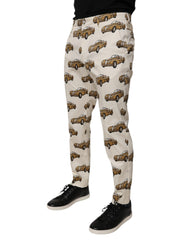 Dolce & Gabbana Off White Cars Cotton Skinny Men Denim Jeans -   -  Dolce & Gabbana.