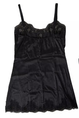 Dolce & Gabbana Black Lace Silk Sleepwear Camisole Top Underwear -   -  Dolce & Gabbana.