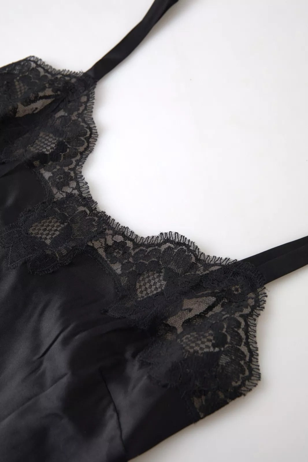Dolce & Gabbana Black Lace Silk Sleepwear Camisole Top Underwear -   -  Dolce & Gabbana. Dolce & Gabbana Black Lace Silk Sleepwear Camisole Top Underwear -   -  Dolce & Gabbana.