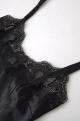 Dolce & Gabbana Black Lace Silk Sleepwear Camisole Top Underwear -   -  Dolce & Gabbana.