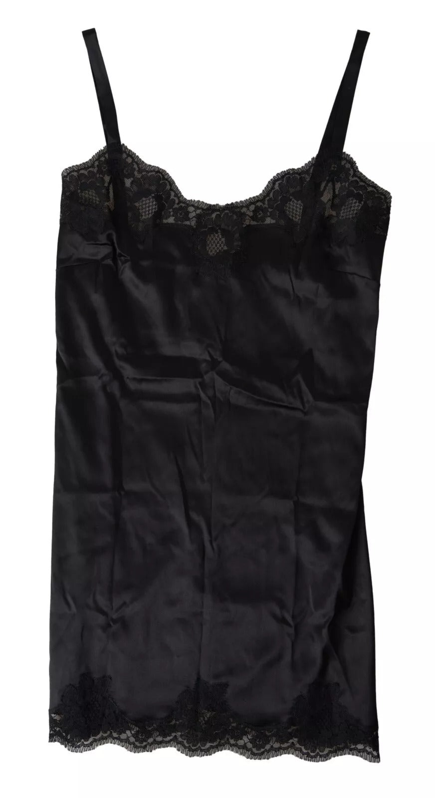 Dolce & Gabbana Black Lace Silk Sleepwear Camisole Top Underwear -   -  Dolce & Gabbana.