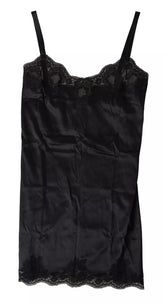 Dolce & Gabbana Black Lace Silk Sleepwear Camisole Top Underwear -   -  Dolce & Gabbana.