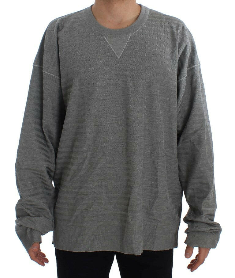 Dolce & Gabbana Gray Crewneck Pullover Silk Sweater -   -  Dolce & Gabbana.
