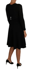 Dolce & Gabbana Black Knitted Wool Sheath Long Sleeves Dress -   -  Dolce & Gabbana.