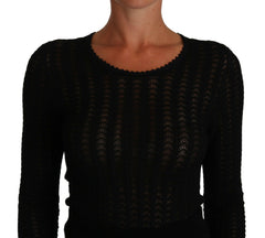 Dolce & Gabbana Black Knitted Wool Sheath Long Sleeves Dress -   -  Dolce & Gabbana.