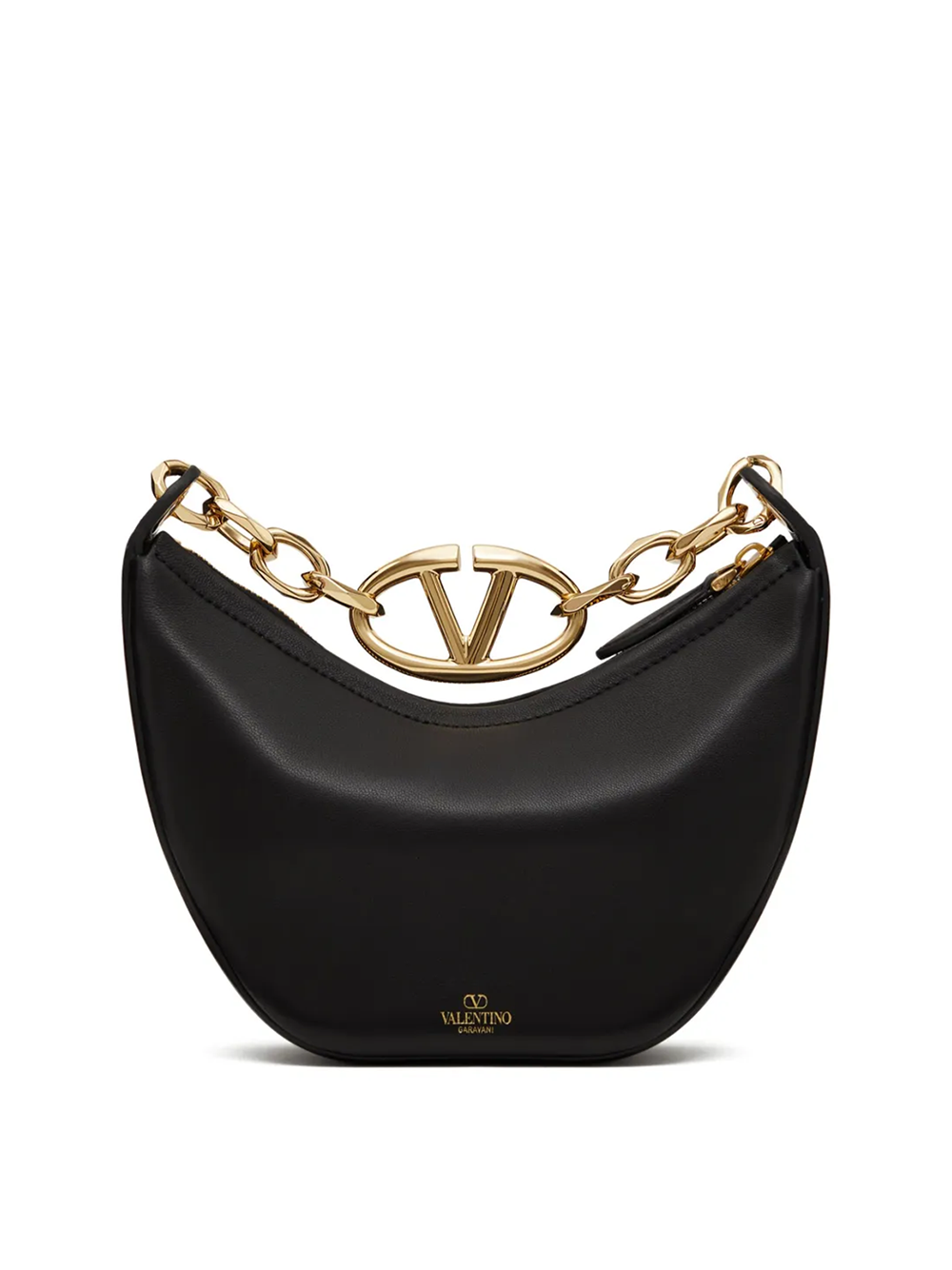 Valentino Garavani Black Leather Mini Hobo Vlogo Shoulder Bag -  Luxury Shoulder Bag for Women -  Valentino Garavani. Valentino Garavani Black Leather Mini Hobo Vlogo Shoulder Bag -  Luxury Shoulder Bag for Women -  Valentino Garavani.