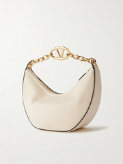 Valentino Garavani Ivory Leather Small Hobo Vlogo Shoulder Bag -  Luxury Shoulder Bag for Women -  Valentino Garavani.
