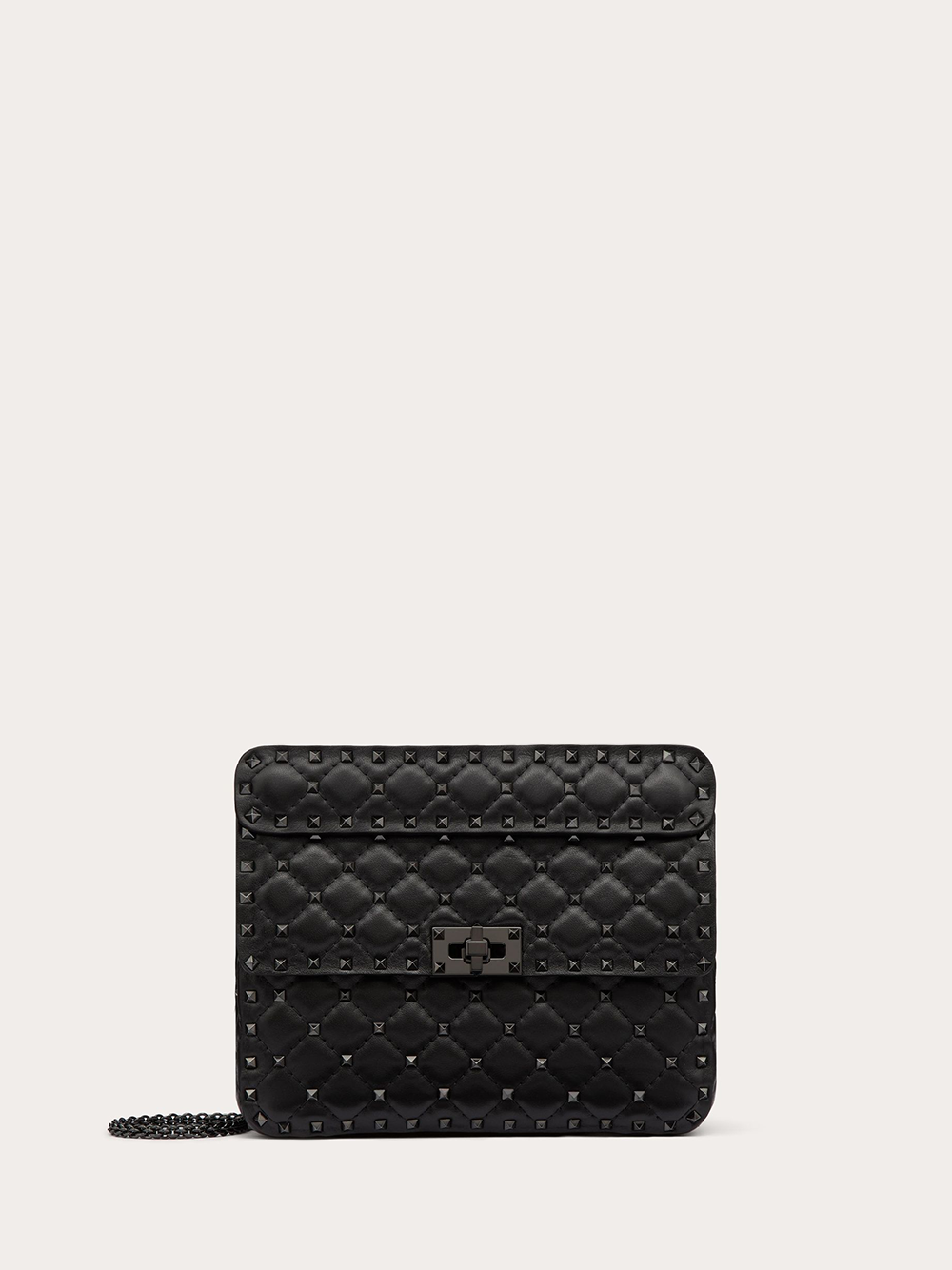 Valentino Garavani Black Nappa Leather Medium Rockstudt Spike Bag -   -  Valentino Garavani.