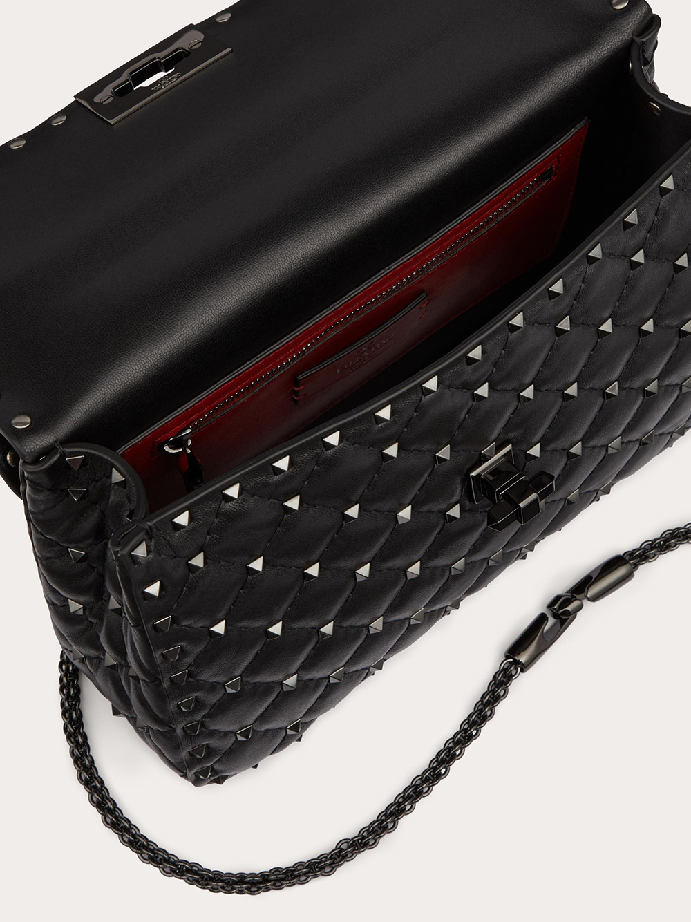 Valentino Garavani Black Nappa Leather Medium Rockstudt Spike Bag -   -  Valentino Garavani. Valentino Garavani Black Nappa Leather Medium Rockstudt Spike Bag -   -  Valentino Garavani.