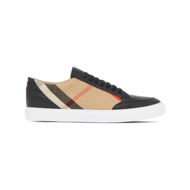 Burberry Black Leather New Salmond Sneakers -   -  Burberry.
