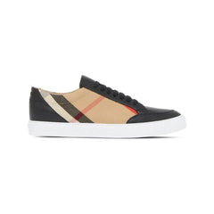 Burberry Black Leather New Salmond Sneakers -   -  Burberry.