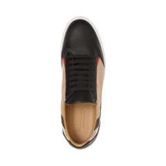 Burberry Black Leather New Salmond Sneakers -   -  Burberry.