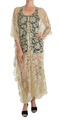 Dolce & Gabbana Gold Floral Lace Crystal Gown Cape Dress -   -  Dolce & Gabbana.
