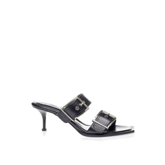 Alexander McQueen Elevate Your Steps in Timeless Black Leather Sandals -   -  Alexander McQueen.