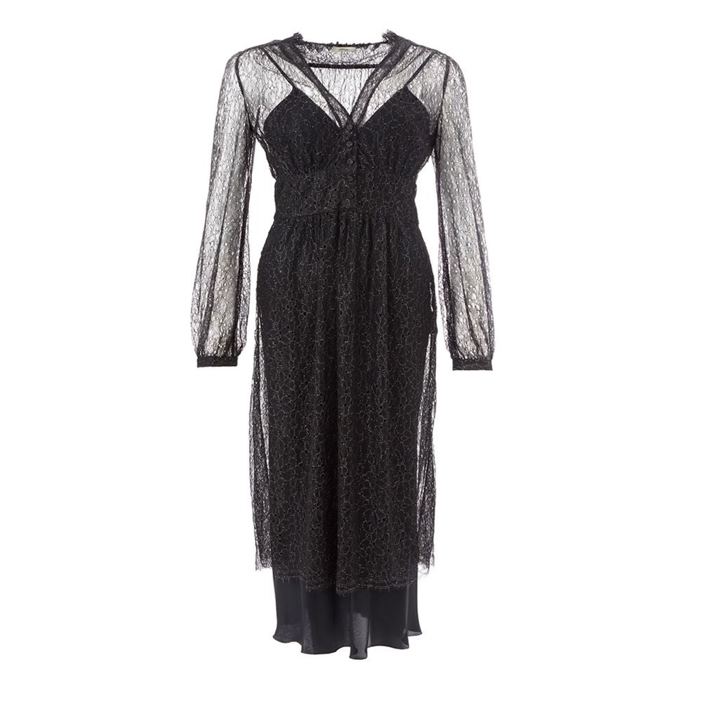 Lardini Elegant Black Nylon Dress -   -  Lardini.