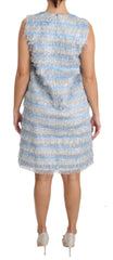 Dolce & Gabbana Light Blue Silver Shift Gown Dress -   -  Dolce & Gabbana.