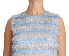 Dolce & Gabbana Light Blue Silver Shift Gown Dress -   -  Dolce & Gabbana.
