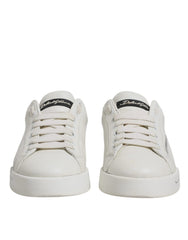 Dolce & Gabbana White Black Logo Portofino Men Sneaker Shoes -   -  Dolce & Gabbana.