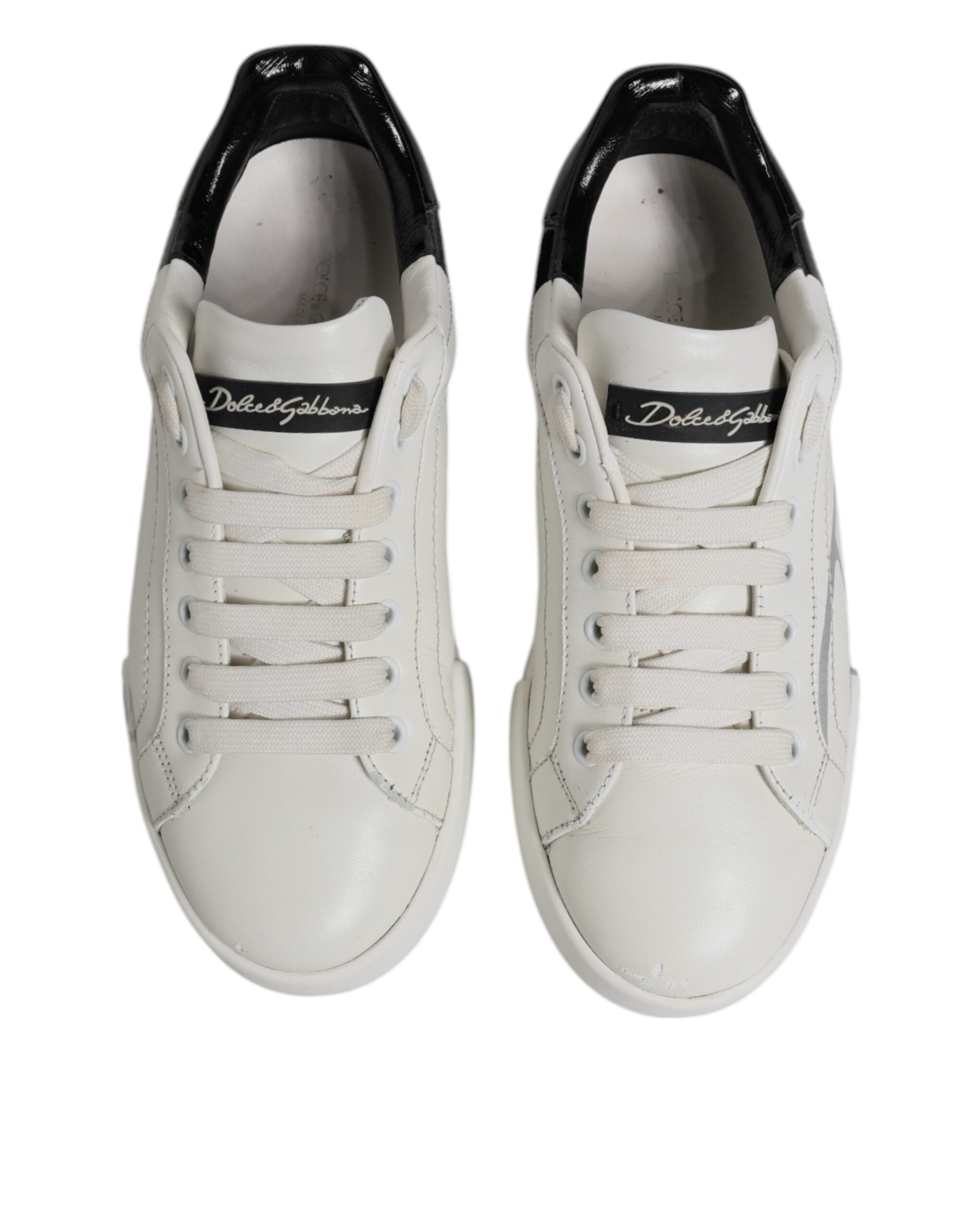 Dolce & Gabbana White Black Logo Portofino Men Sneaker Shoes -   -  Dolce & Gabbana. Dolce & Gabbana White Black Logo Portofino Men Sneaker Shoes -   -  Dolce & Gabbana.