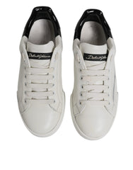 Dolce & Gabbana White Black Logo Portofino Men Sneaker Shoes -   -  Dolce & Gabbana.