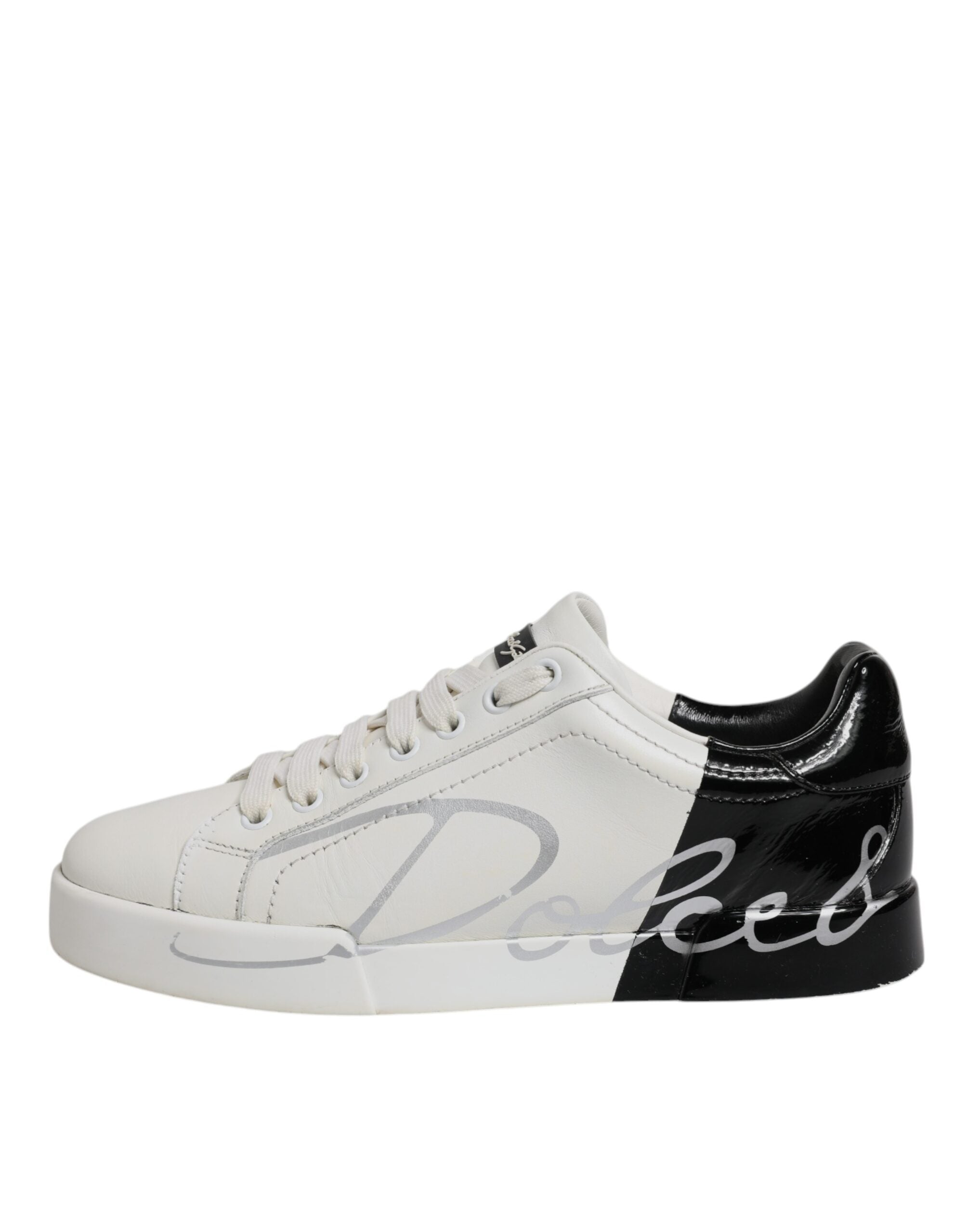 Dolce & Gabbana White Black Logo Portofino Men Sneaker Shoes -   -  Dolce & Gabbana. Dolce & Gabbana White Black Logo Portofino Men Sneaker Shoes -   -  Dolce & Gabbana.