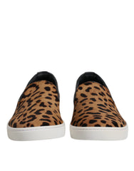 Dolce & Gabbana Brown Calfskin Fur Leopard Sneakers Shoes -   -  Dolce & Gabbana.