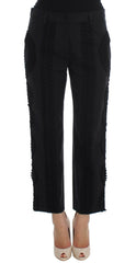 Dolce & Gabbana Black Cotton Stretch Torero Capris Pants -   -  Dolce & Gabbana.