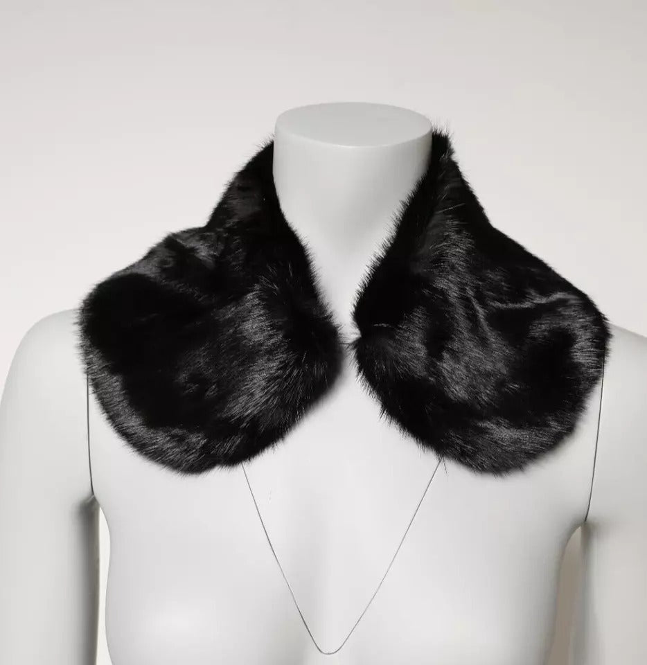 Dolce & Gabbana Black Fur Shawl Neck Wrap Cover Collar Scarf -   -  Dolce & Gabbana. Dolce & Gabbana Black Fur Shawl Neck Wrap Cover Collar Scarf -   -  Dolce & Gabbana.