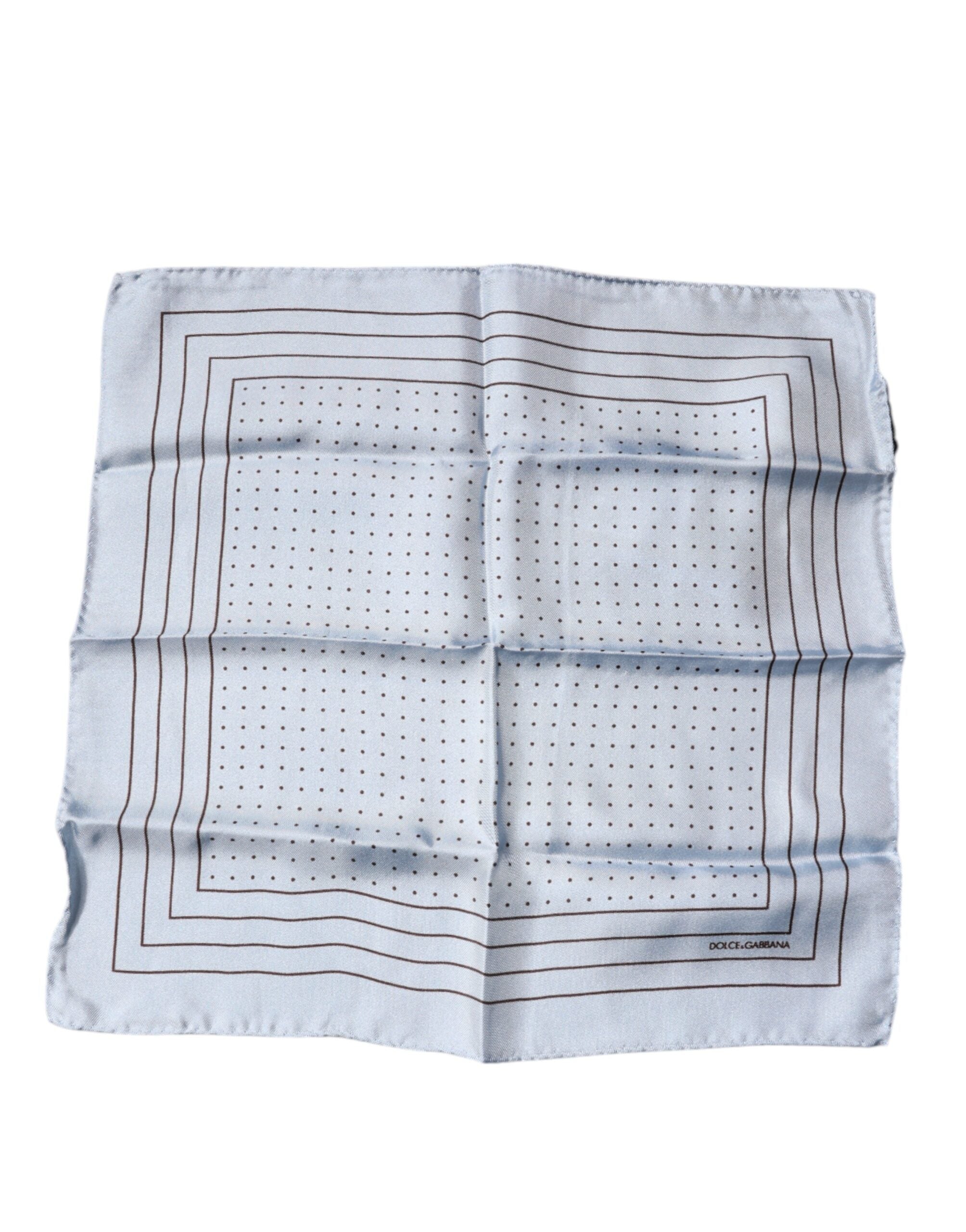 Dolce & Gabbana Sky Blue Polka Dots Square Handkerchief Scarf -   -  Dolce & Gabbana.