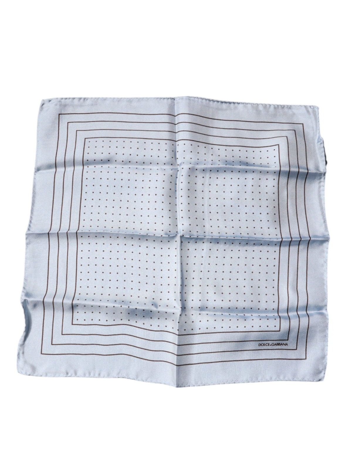 Dolce & Gabbana Sky Blue Polka Dots Square Handkerchief Scarf -   -  Dolce & Gabbana.