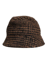 Dolce & Gabbana Brown Houndstooth Wool Woven Bucket Hat -   -  Dolce & Gabbana.