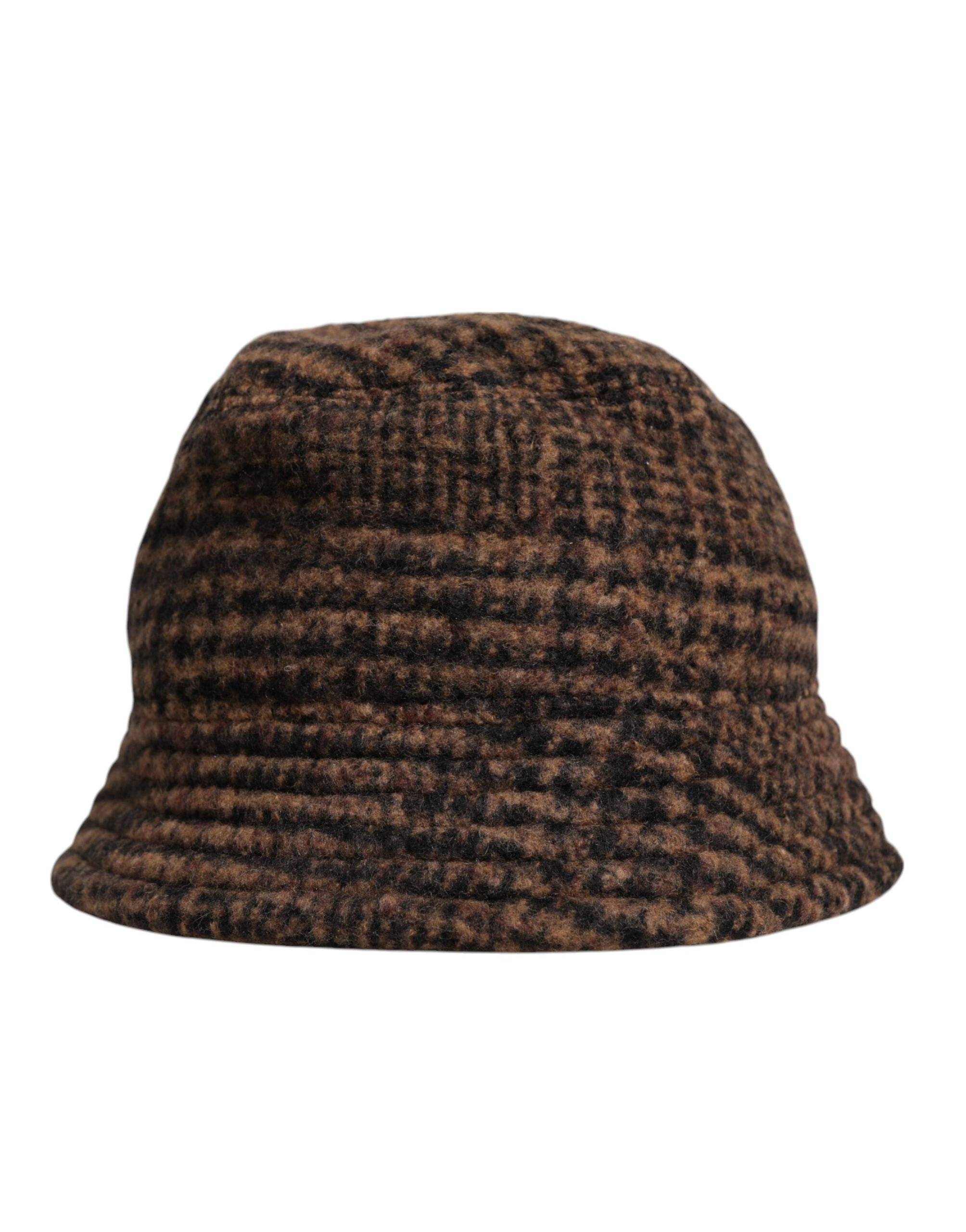 Dolce & Gabbana Brown Houndstooth Wool Woven Bucket Hat -   -  Dolce & Gabbana. Dolce & Gabbana Brown Houndstooth Wool Woven Bucket Hat -   -  Dolce & Gabbana.