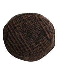 Dolce & Gabbana Brown Houndstooth Wool Woven Bucket Hat -   -  Dolce & Gabbana.