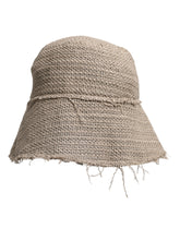 Dolce & Gabbana Beige Linen Wide Brim Bucket Hat -   -  Dolce & Gabbana.