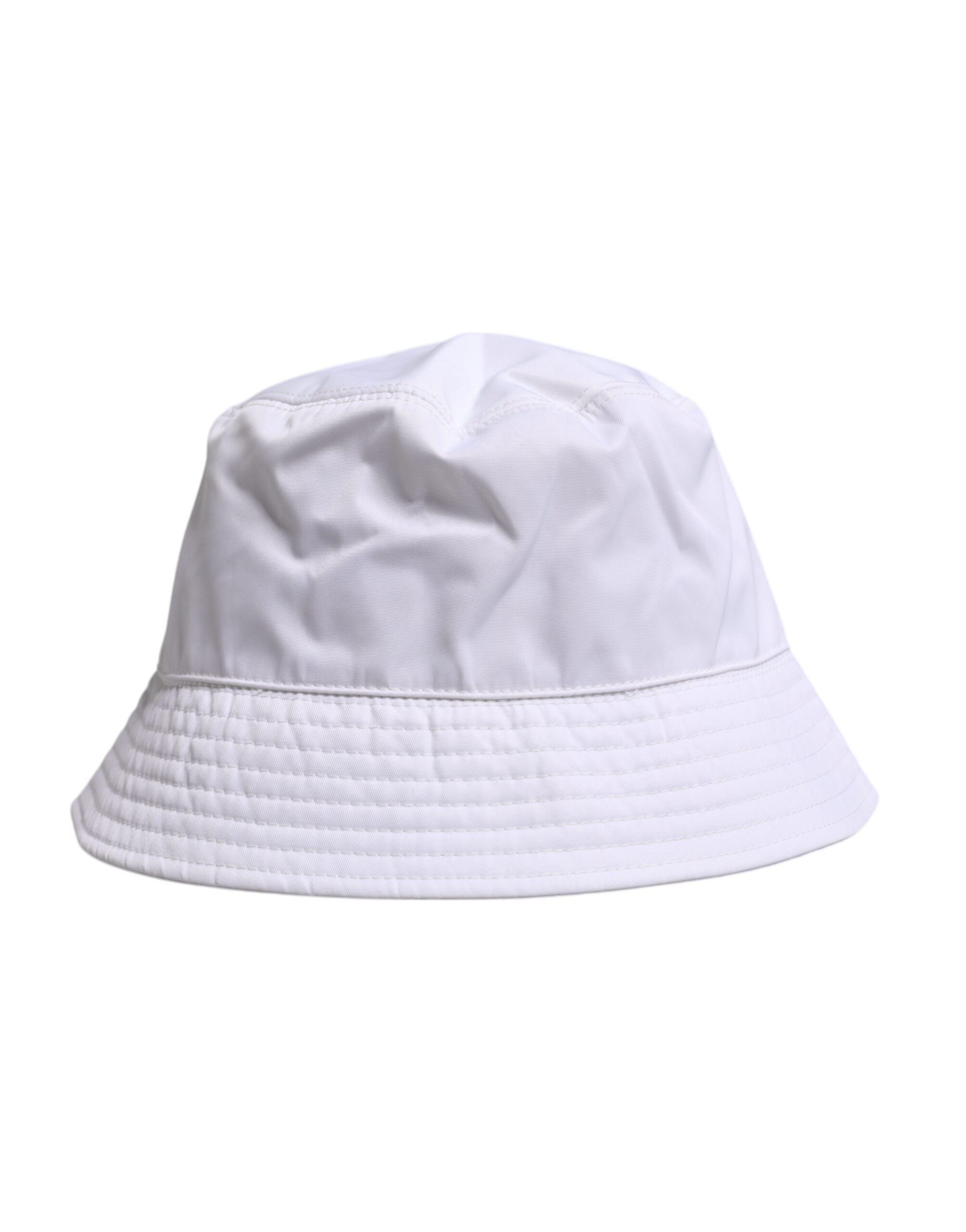 Dolce & Gabbana White Cotton Wide Brim Bucket Hat -   -  Dolce & Gabbana.