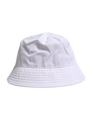 Dolce & Gabbana White Cotton Wide Brim Bucket Hat -   -  Dolce & Gabbana.